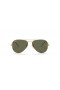Ray-Ban Aviator RB3025 Κλασικό M (55 - 14) με το Πράσινο φακούς και γυαλιά Ηλίου πλαισίων Χρυσή