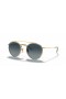 Ray-Ban RB3647N Γύρο Διπλή Γέφυρα M (51 - 22) με Μπλε φακούς και γυαλιά Ηλίου πλαισίων Χρυσή