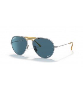 Ray-Ban RB8063 Τιτανίου M (55 - 16) με Μπλε φακούς και Ασημένια γυαλιά Ηλίου πλαισίων