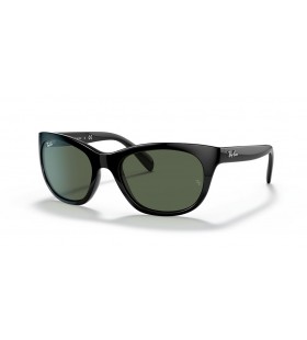 Ray-Ban RB4216 L (56 - 20) με Πράσινο φακούς και Μαύρα γυαλιά Ηλίου πλαισίων