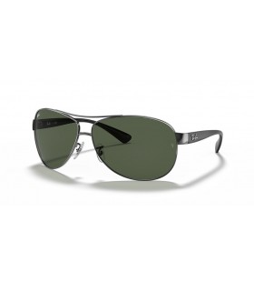 Ray-Ban RB3386 L (63 - 13) με Πράσινο φακούς και Ασημένια γυαλιά Ηλίου πλαισίων